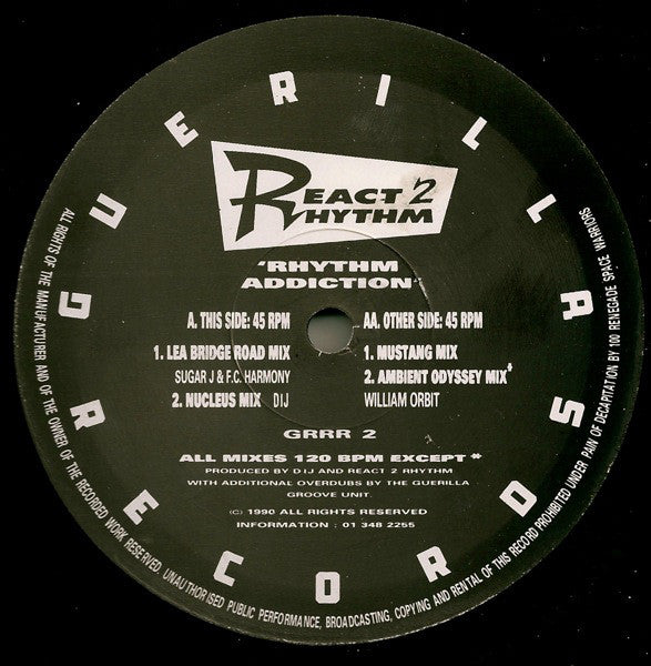 React 2 Rhythm : Rhythm Addiction (12")