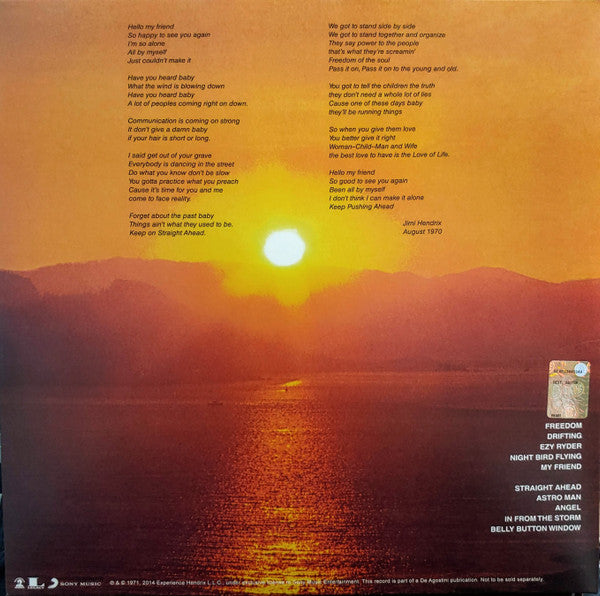 Jimi Hendrix : The Cry Of Love (LP, Album, RE, 180)
