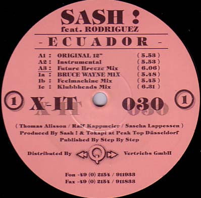 Sash !* Feat. Rodriguez : Ecuador (12")