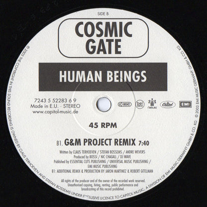 Cosmic Gate : Human Beings (12")