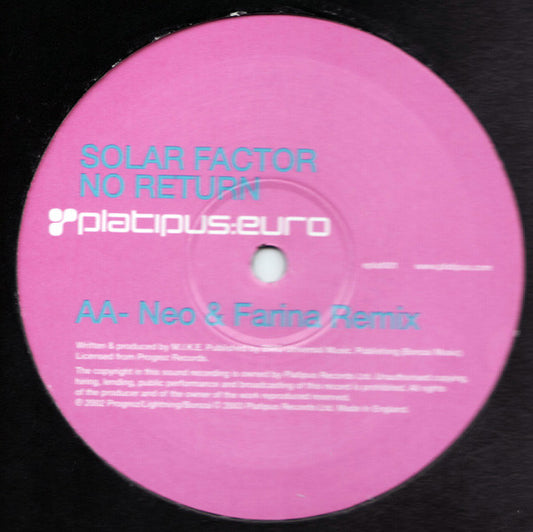 Solar Factor : No Return (12")