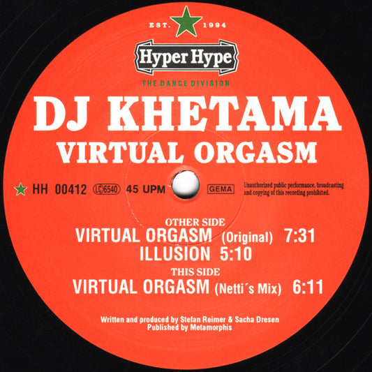 DJ Khetama : Virtual Orgasm (12")