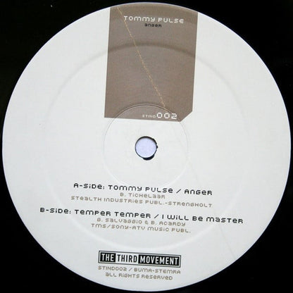 Tommy Pulse : Anger (12")