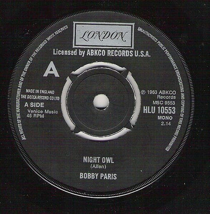 Yvonne Baker / Bobby Paris : You Didn't Say A Word / Night Owl (7", Single, Mono)
