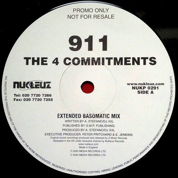 911 : The 4 Commitments (12", S/Sided, Promo)