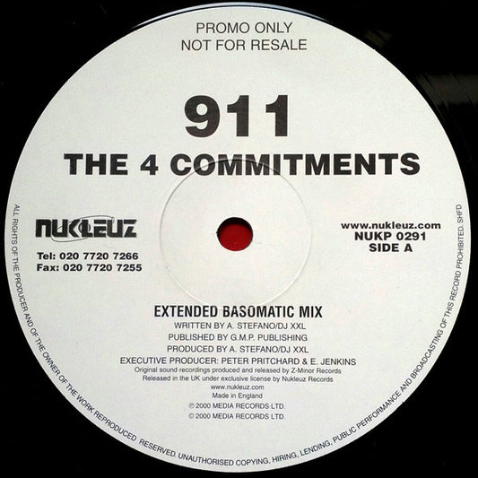911 : The 4 Commitments (12", S/Sided, Promo)