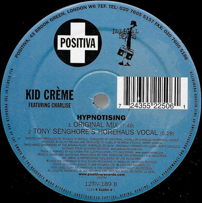 Kid Crème Featuring Charlise* : Hypnotising (12")