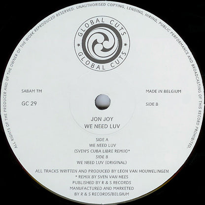 Jon Joy : We Need Luv (12")