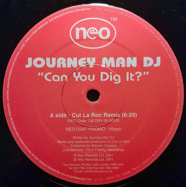 Journey Man DJ : Can You Dig It? (12", Promo, Bla)