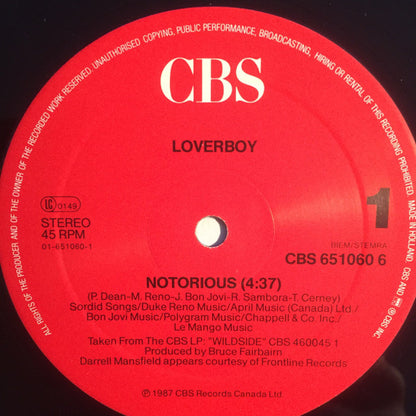 Loverboy : Notorious (12")