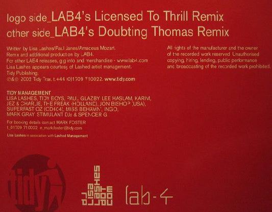 Lisa Lashes Vs. LAB4* : Unbelievable (Remixes) (12")