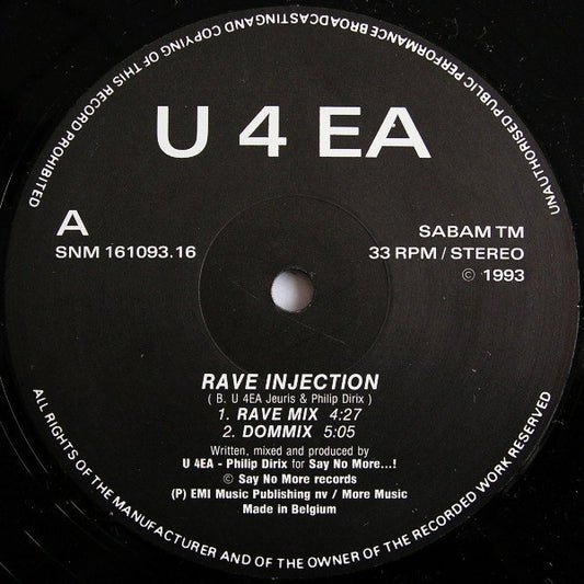 U 4 EA* : Rave Injection / Animal Rave (12")