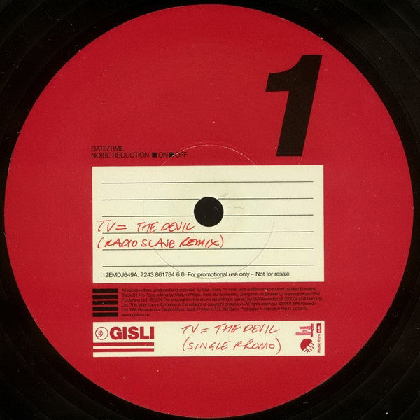 Gisli (2) : TV = The Devil (12", Promo)