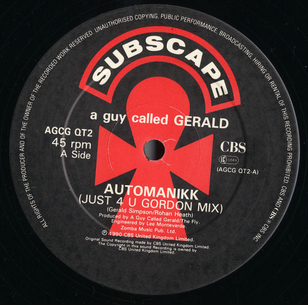 A Guy Called Gerald : Automanikk (Just 4 U Gordon Mix) (12")