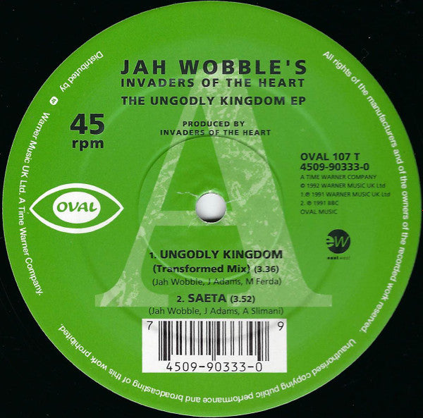 Jah Wobble's Invaders Of The Heart : The Ungodly Kingdom EP (12")