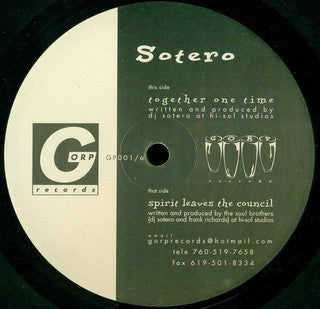 Sotero : Together One Time / Spirit Leaves The Council (12")