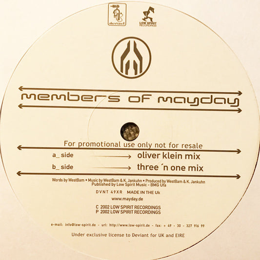 Members Of Mayday : Sonic Empire (12", Promo)