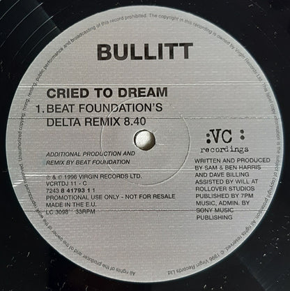 Bullitt : Cried To Dream (2x12", Promo)