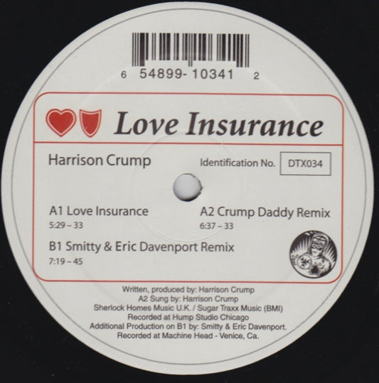Harrison Crump : Love Insurance (12")