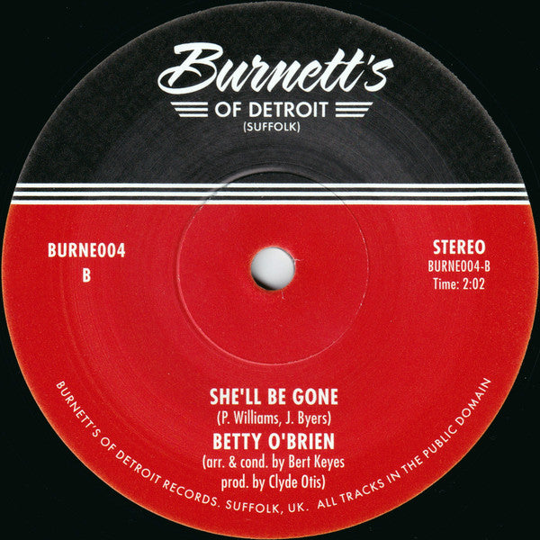 H.B. Barnum / Betty O'Brien : It Hurts Too Much To Cry / She'll Be Gone (7", Single, RE)