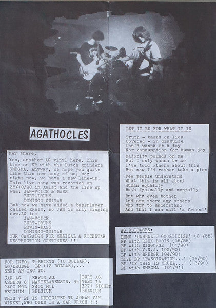Smegma (5) / Agathocles :  Let There Be Snot! / Agathocles  (7", RP)