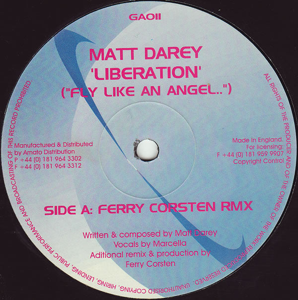 Matt Darey : Liberation ("Fly Like An Angel..") (12")