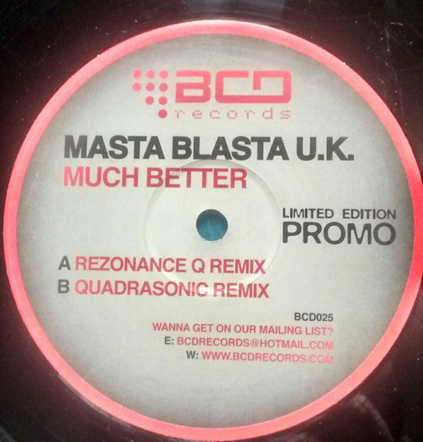 Masta Blasta U.K.* : Much Better (12", Ltd, Promo)