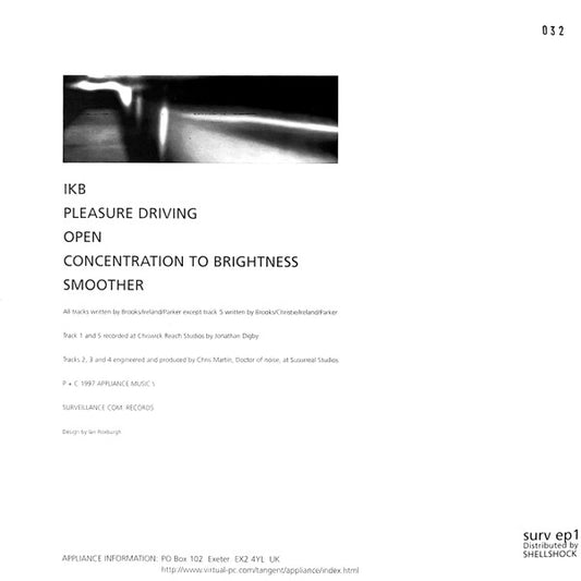 Appliance : Organised Sound (10", EP, Ltd, Num, RP)
