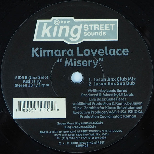 Kimara Lovelace : Misery (12")