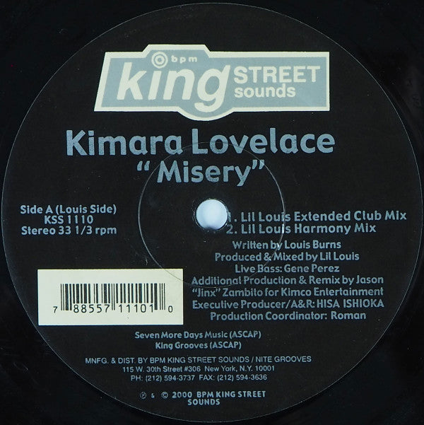 Kimara Lovelace : Misery (12")