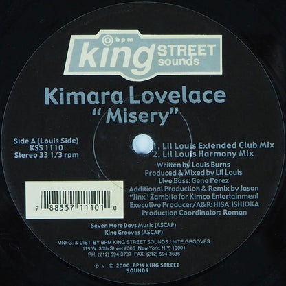 Kimara Lovelace : Misery (12")