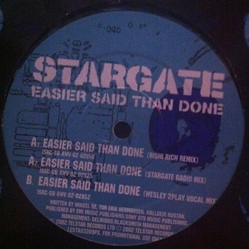 StarGate (2) : Easier Said Than Done (12")