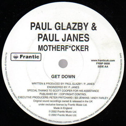 Paul Glazby & Paul Janes : Motherf*cker (12")