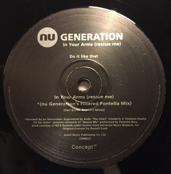 Nu Generation : In Your Arms (Rescue Me) (12", Promo)
