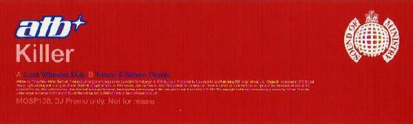 ATB : Killer (12", Promo)