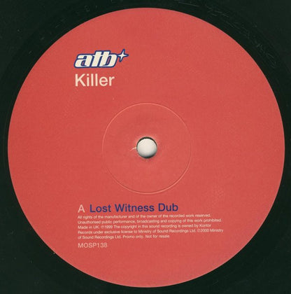 ATB : Killer (12", Promo)