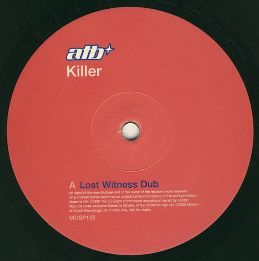 ATB : Killer (12", Promo)