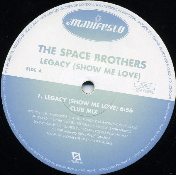 The Space Brothers : Legacy (Show Me Love) (12", Promo)