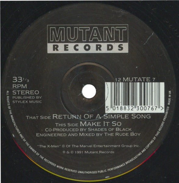 X-Men (10) : Return Of A Simple Song / Make It So (12")
