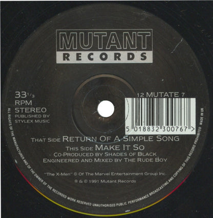 X-Men (10) : Return Of A Simple Song / Make It So (12")