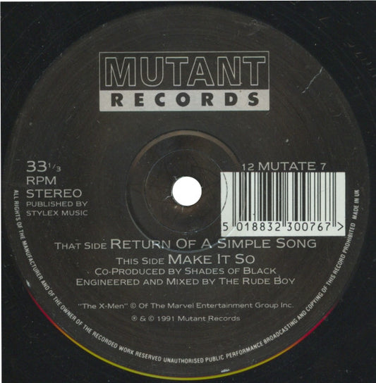 X-Men (10) : Return Of A Simple Song / Make It So (12")