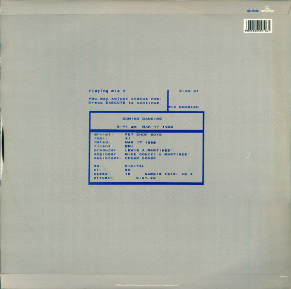 Pet Shop Boys : Domino Dancing (12", Single)