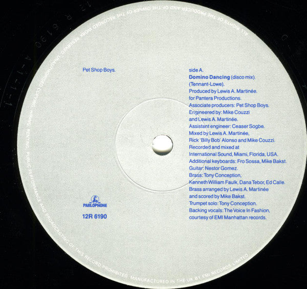 Pet Shop Boys : Domino Dancing (12", Single)