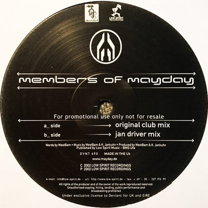 Members Of Mayday : Sonic Empire (12", Promo)