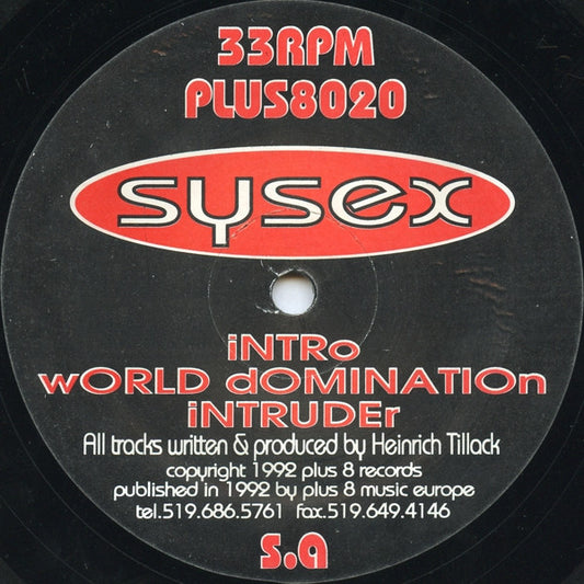Sysex : Sysex (12")