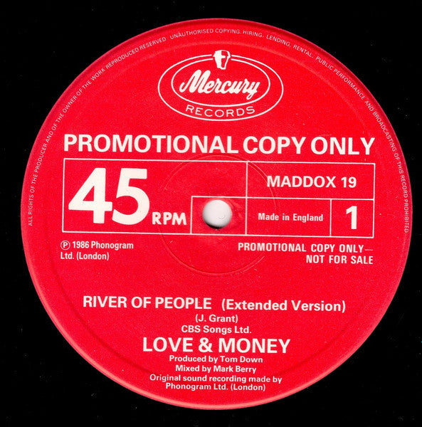Love And Money : River Of People (12", Promo)