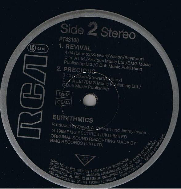 Eurythmics : Revival (12", Maxi)