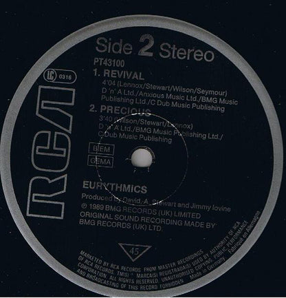 Eurythmics : Revival (12", Maxi)