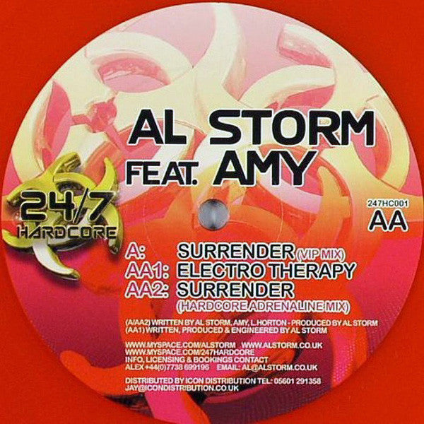 Al Storm Feat. Amy (23) : Surrender / Electro Therapy (12", Red)
