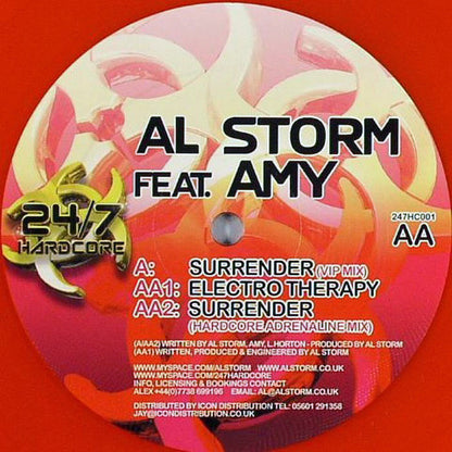 Al Storm Feat. Amy (23) : Surrender / Electro Therapy (12", Red)